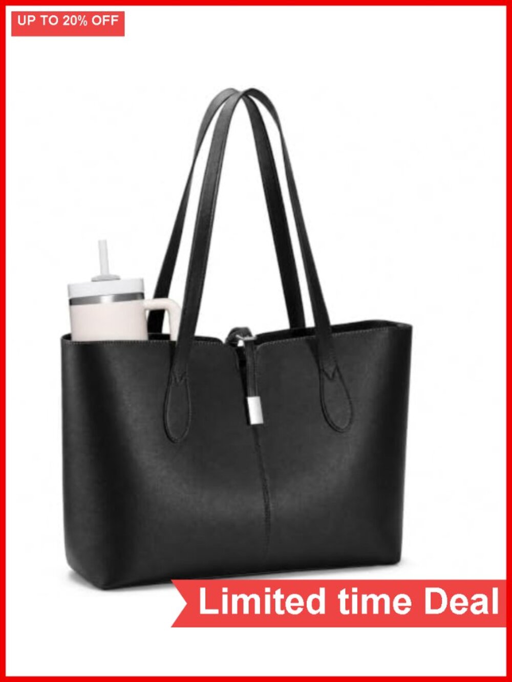 Tote Bag for Women 15.6 inch Work Handbag with Removable Laptop Sleeve Faux